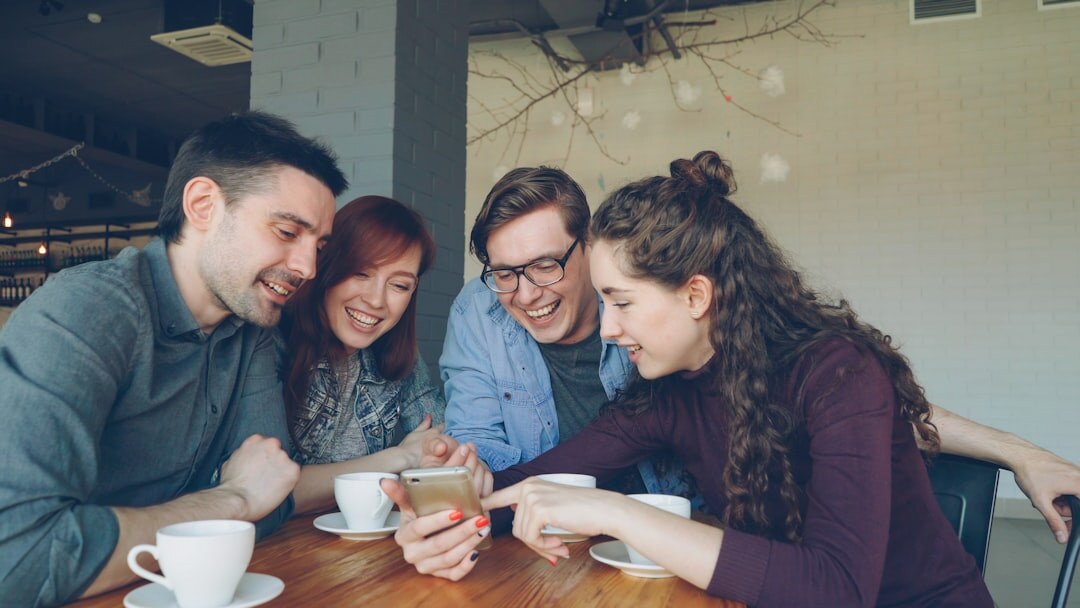 group of friends on phone